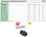 Doppelnippel aus PP (Polypropylen*) mit zylindrischem Gewinde aus, PN 10, Nippel, alle Größen